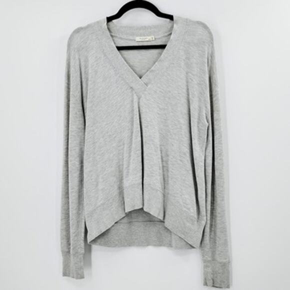 Rag & Bone V Neck Long Sleeve Sweater Lightweight Gray Long Sleeve Modal Size XS - Picture 1 of 7